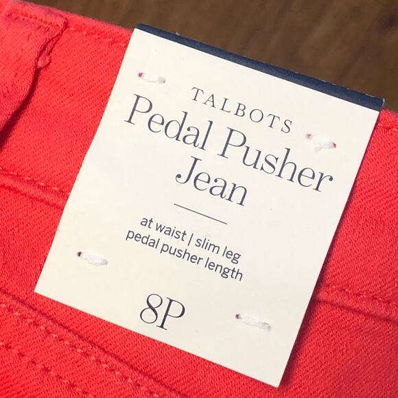 Talbots Pink / Red Pedal Pusher Jeans Size 8 Petite - Picture 10 of 12